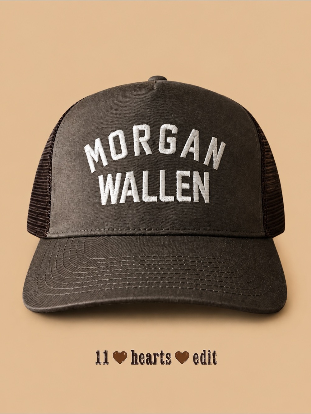 Morgan Wallen Official I’m The Problem Tour Brown White Trucker Snapback Hat NWT